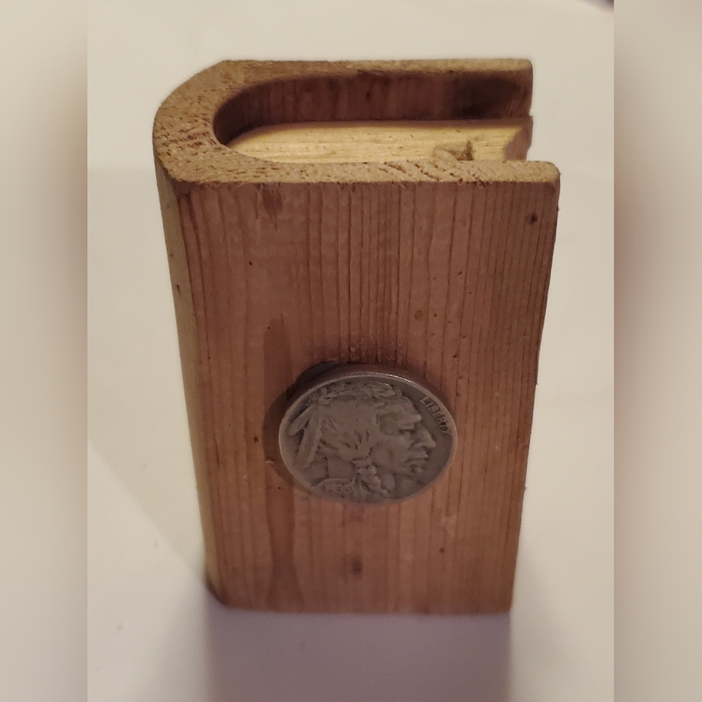 Collectible Wood Handmade Carved Spruce Gumbox / Wooden Match Holder